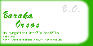 boroka orsos business card