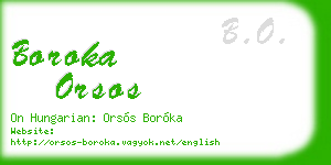 boroka orsos business card